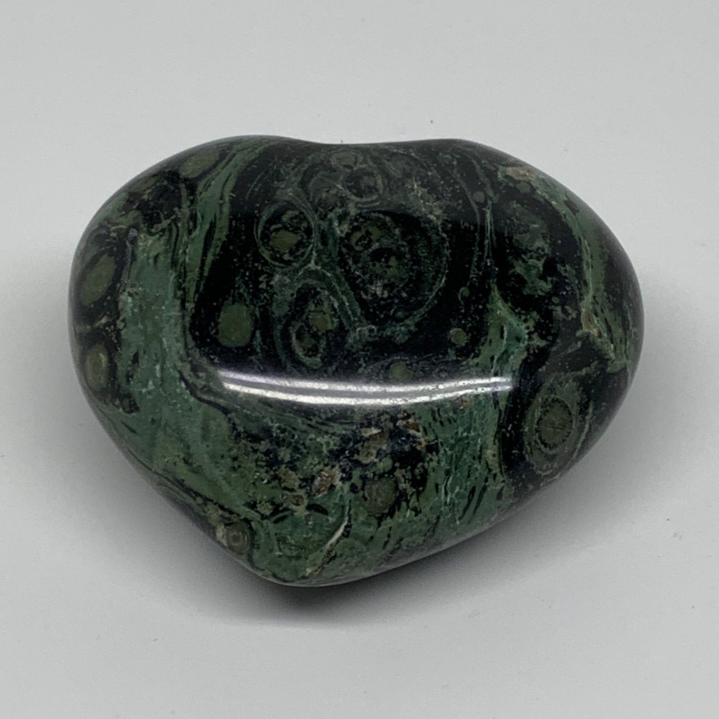 0.49 lbs, 2.5"x2.9"x1.4", Kambaba Jasper Heart Crocodile Polished Crystal, B3755