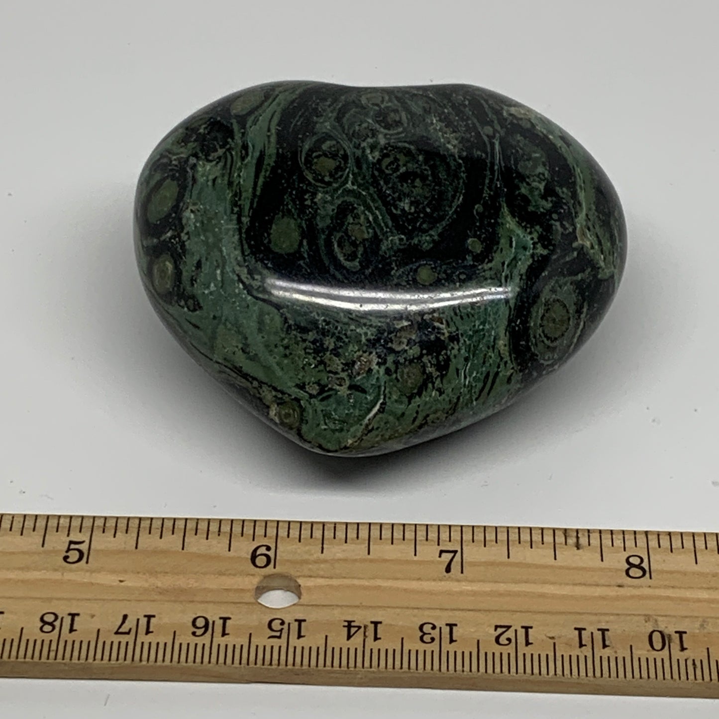 0.49 lbs, 2.5"x2.9"x1.4", Kambaba Jasper Heart Crocodile Polished Crystal, B3755