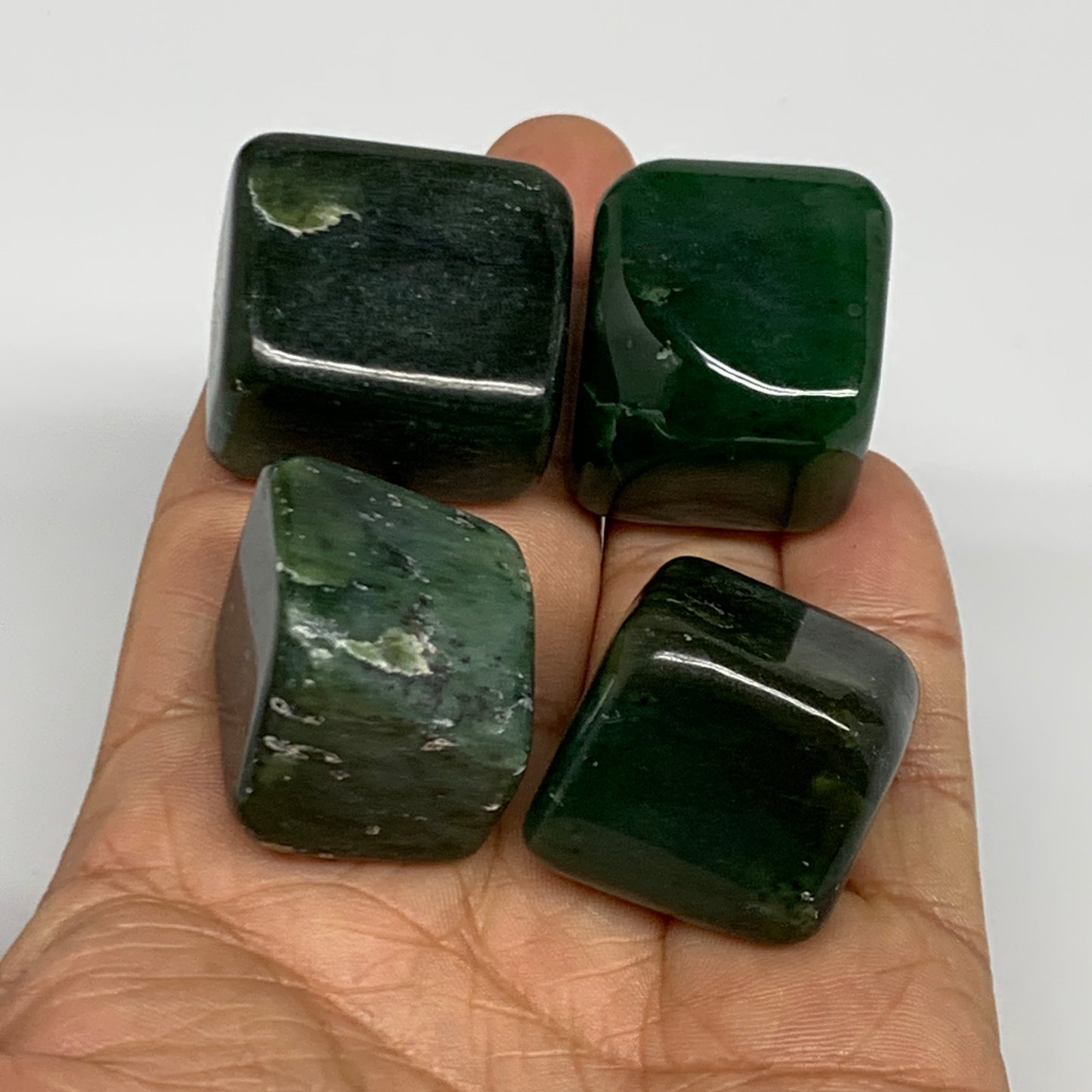 146.5g, 0.9"-1.1", 4pcs, Natural Nephrite Jade Tumbled Stone @Afghanistan,B31879