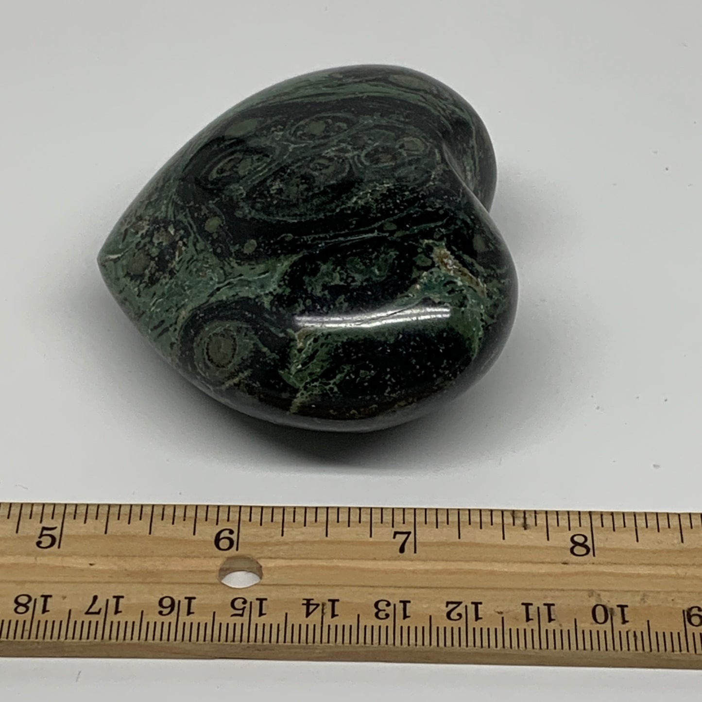 0.49 lbs, 2.5"x2.9"x1.4", Kambaba Jasper Heart Crocodile Polished Crystal, B3755