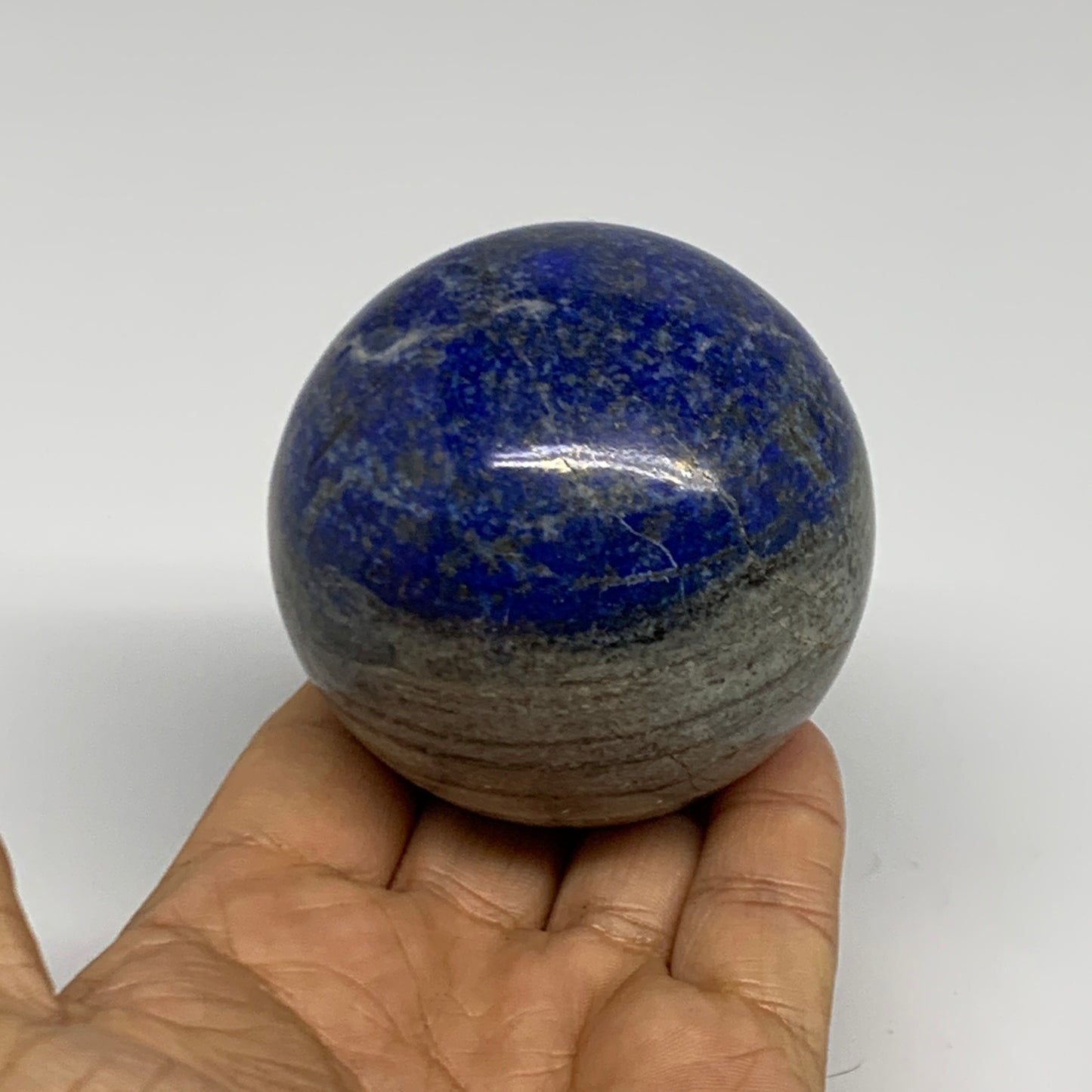 0.88 lbs, 2.6" (65mm), Lapis Lazuli Sphere Ball Gemstone @Afghanistan, B33186