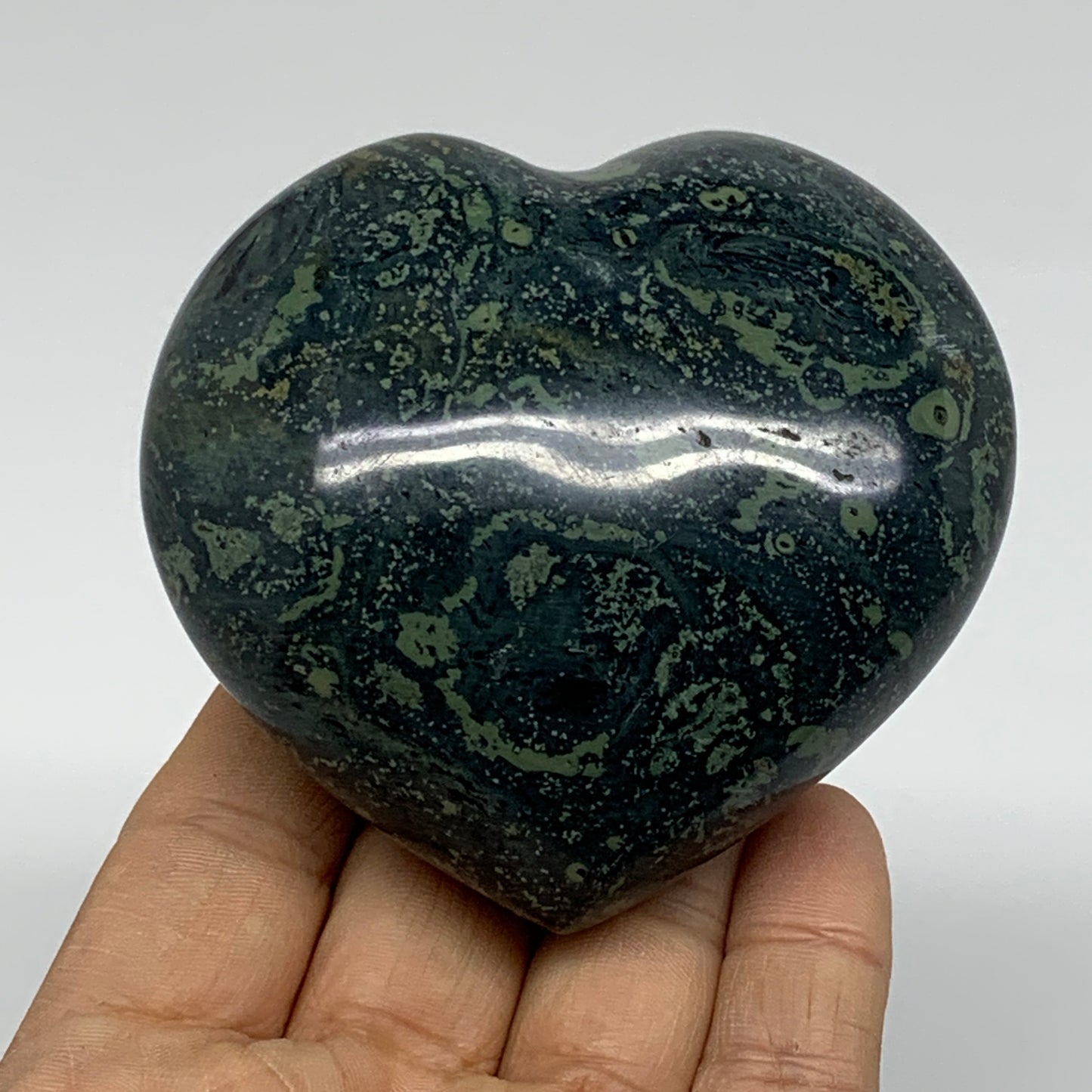 0.66 lbs, 2.8"x3"x1.5", Kambaba Jasper Heart Crocodile Polished Crystal, B37560