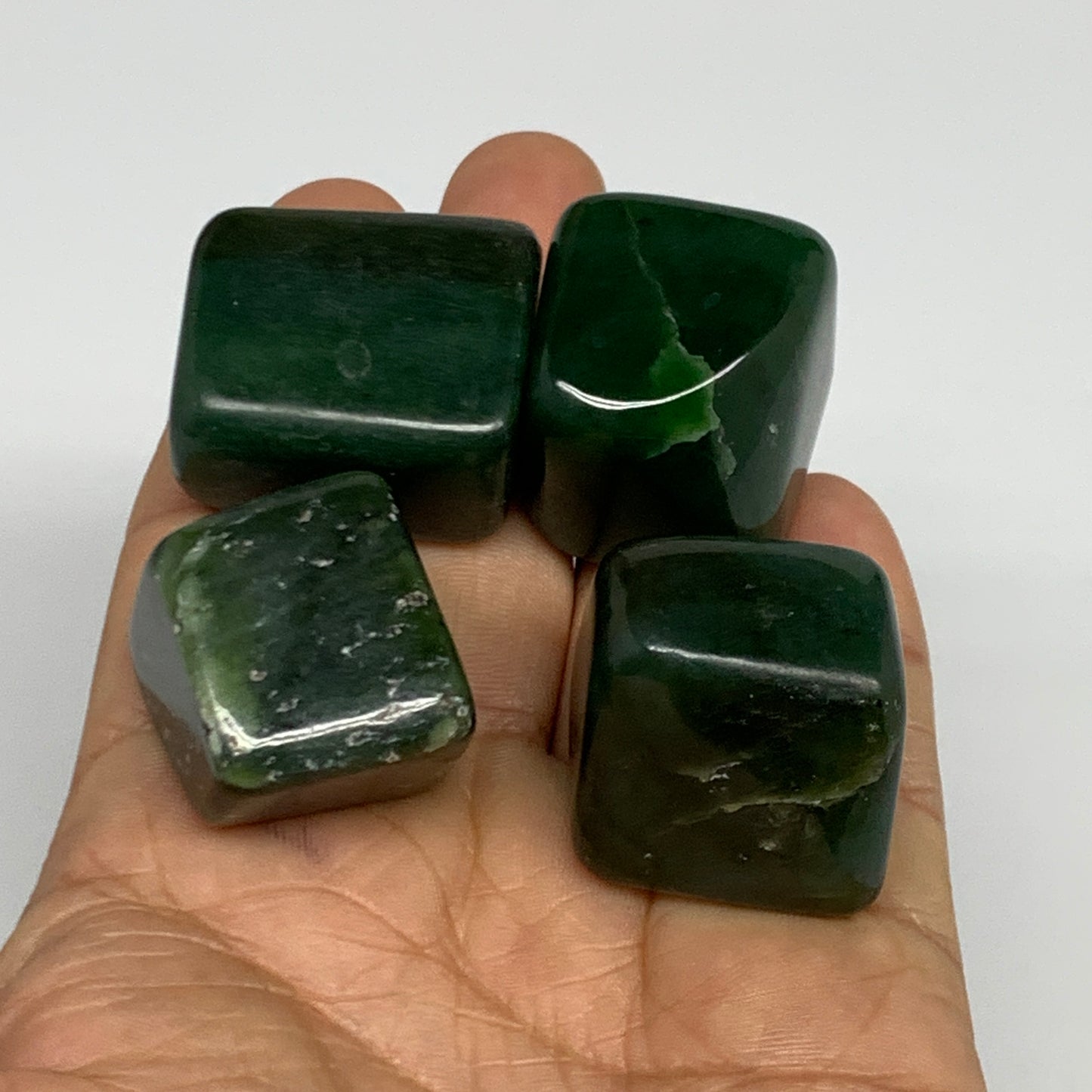 146.5g, 0.9"-1.1", 4pcs, Natural Nephrite Jade Tumbled Stone @Afghanistan,B31879