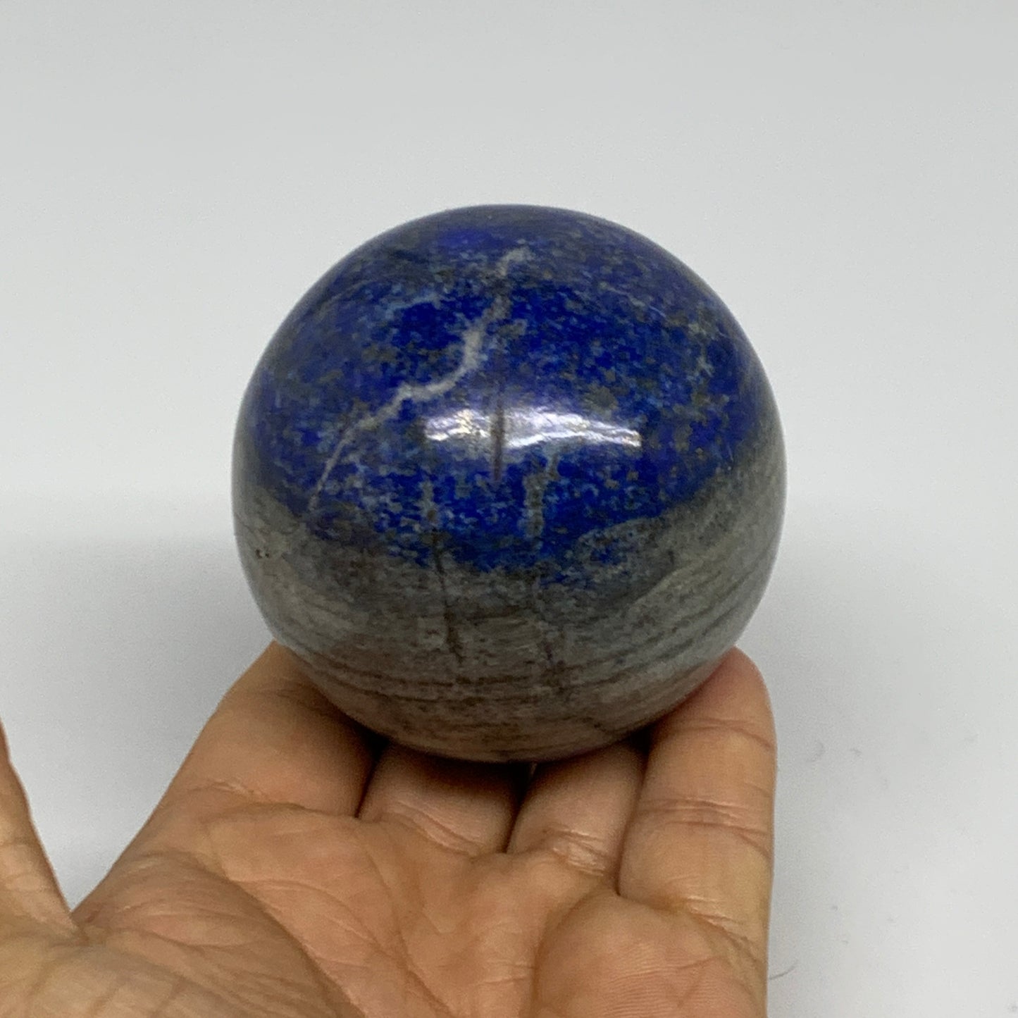 0.88 lbs, 2.6" (65mm), Lapis Lazuli Sphere Ball Gemstone @Afghanistan, B33186