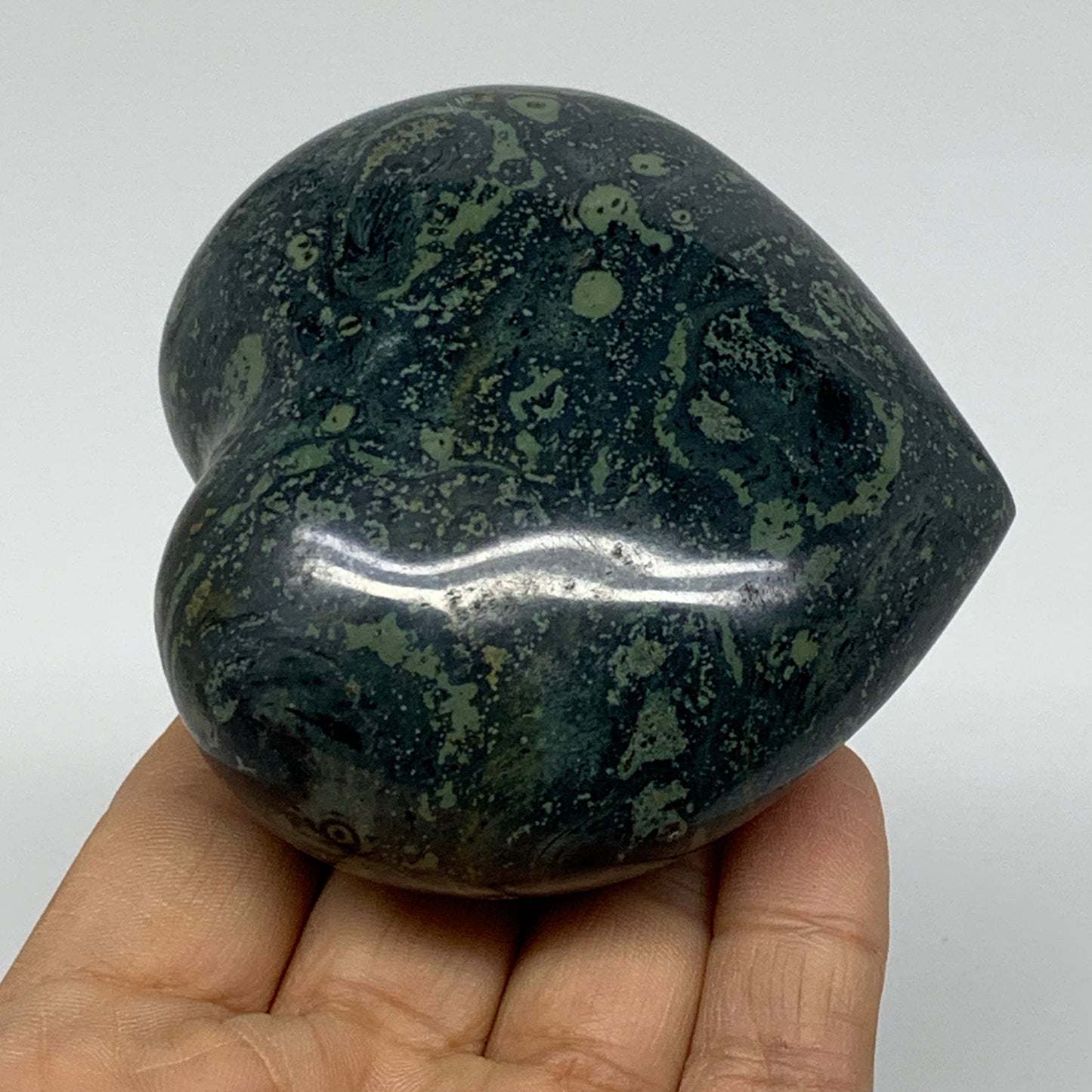 0.66 lbs, 2.8"x3"x1.5", Kambaba Jasper Heart Crocodile Polished Crystal, B37560