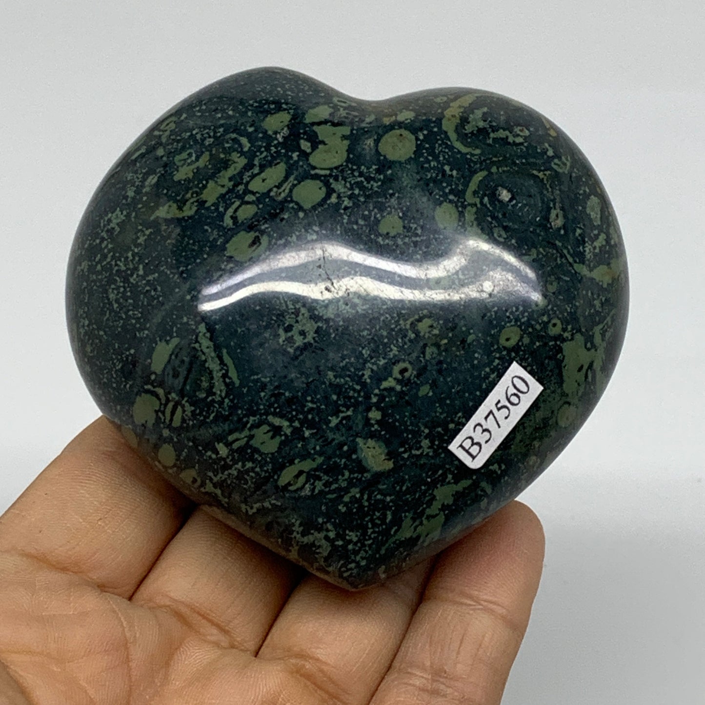 0.66 lbs, 2.8"x3"x1.5", Kambaba Jasper Heart Crocodile Polished Crystal, B37560
