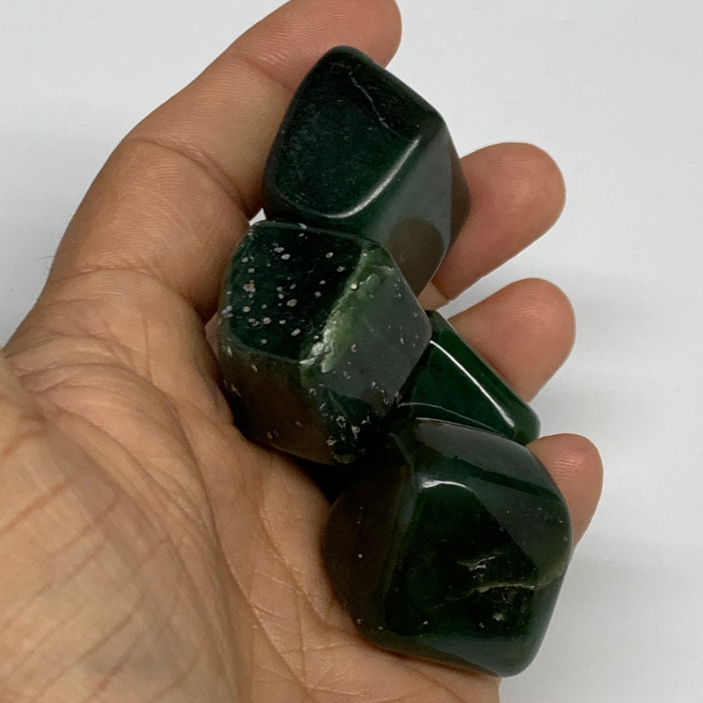 146.5g, 0.9"-1.1", 4pcs, Natural Nephrite Jade Tumbled Stone @Afghanistan,B31879