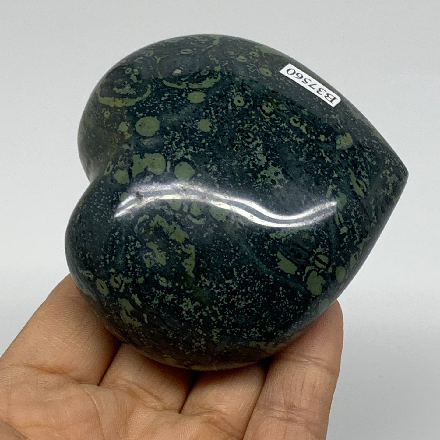 0.66 lbs, 2.8"x3"x1.5", Kambaba Jasper Heart Crocodile Polished Crystal, B37560