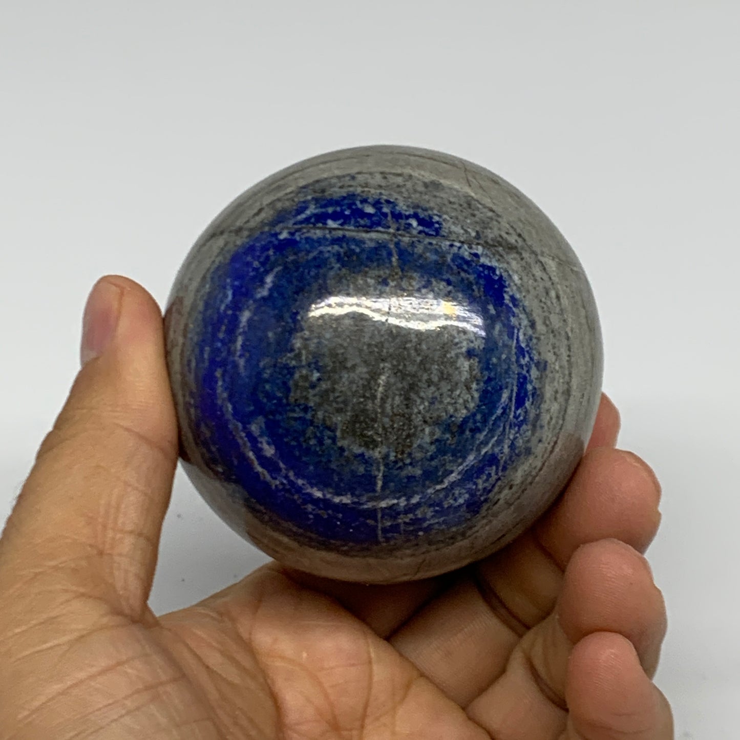 0.88 lbs, 2.6" (65mm), Lapis Lazuli Sphere Ball Gemstone @Afghanistan, B33186
