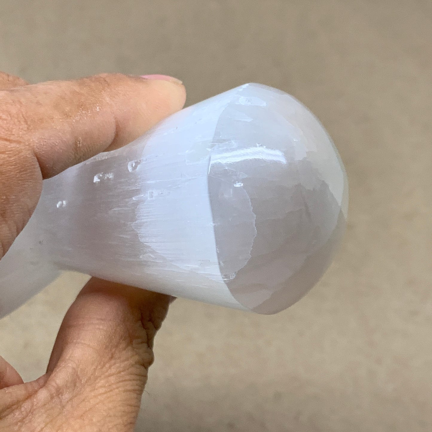 189g, 3.4"x1.8", Natural Selenite Crystal Mushroom Gemstone, B36647