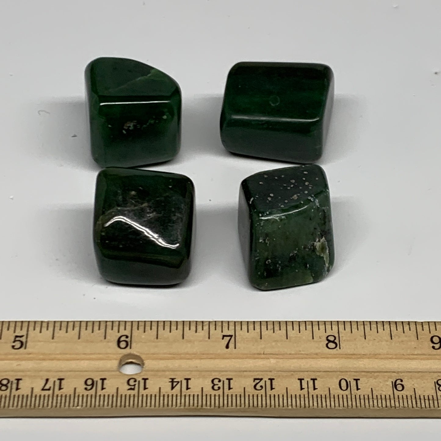 146.5g, 0.9"-1.1", 4pcs, Natural Nephrite Jade Tumbled Stone @Afghanistan,B31879