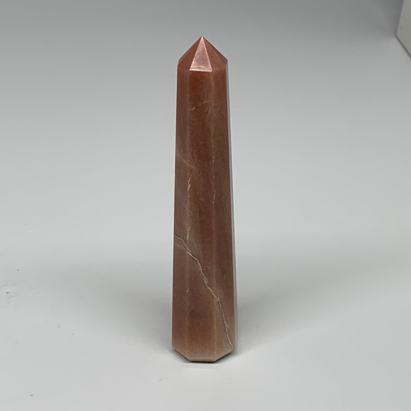 142.9g, 5.2"x1"x1" Red Aventurine Tower Obelisk Point Crystal @India,B31092