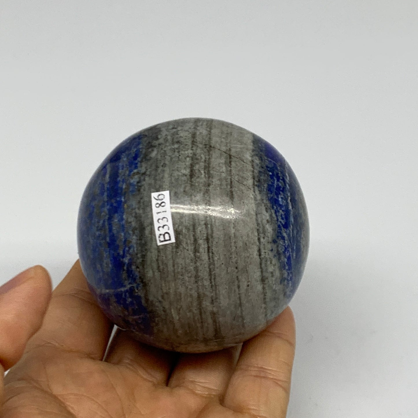 0.88 lbs, 2.6" (65mm), Lapis Lazuli Sphere Ball Gemstone @Afghanistan, B33186