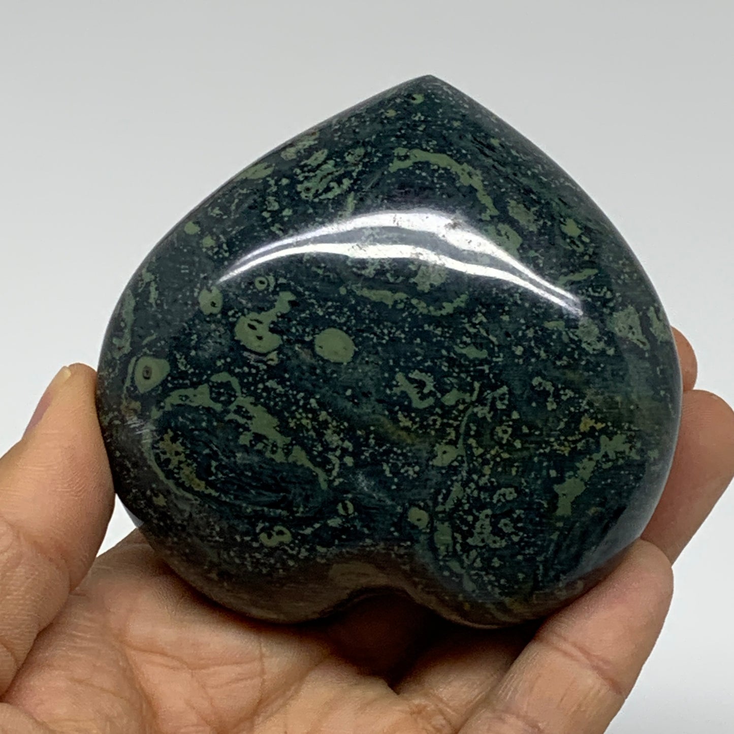 0.66 lbs, 2.8"x3"x1.5", Kambaba Jasper Heart Crocodile Polished Crystal, B37560