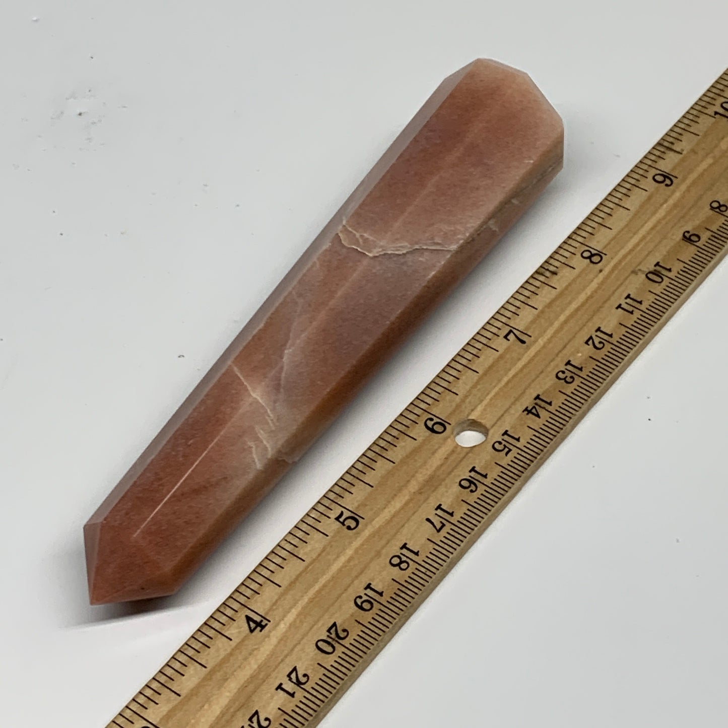 142.9g, 5.2"x1"x1" Red Aventurine Tower Obelisk Point Crystal @India,B31092