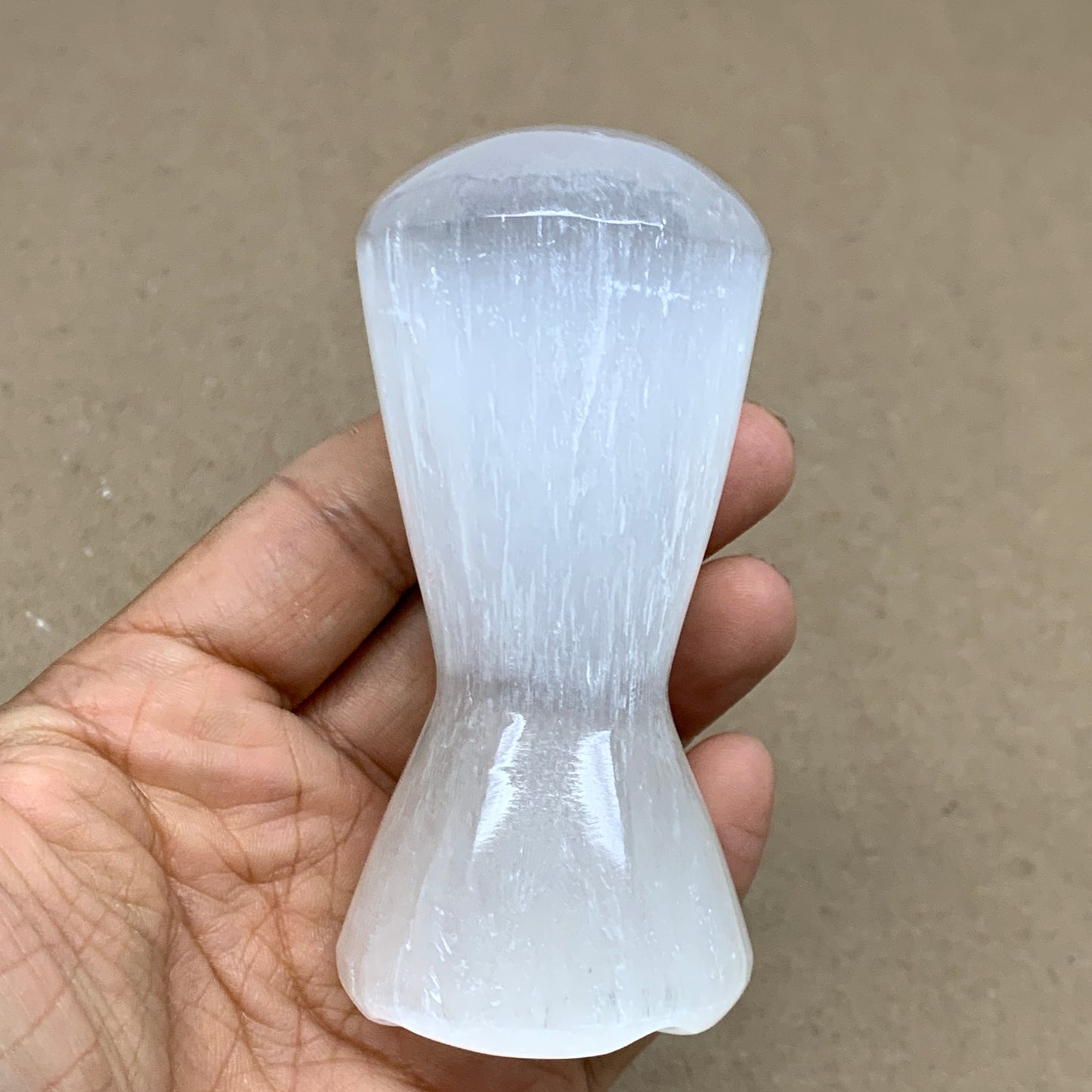211g, 3.7"x1.8", Natural Selenite Crystal Mushroom Gemstone, B36648