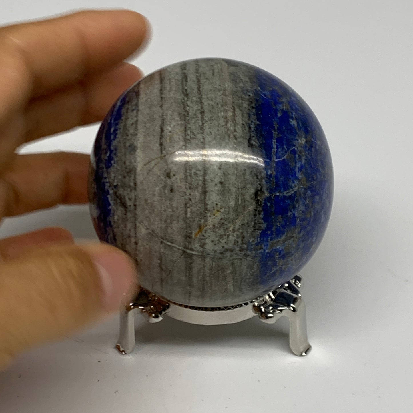 0.88 lbs, 2.6" (65mm), Lapis Lazuli Sphere Ball Gemstone @Afghanistan, B33186