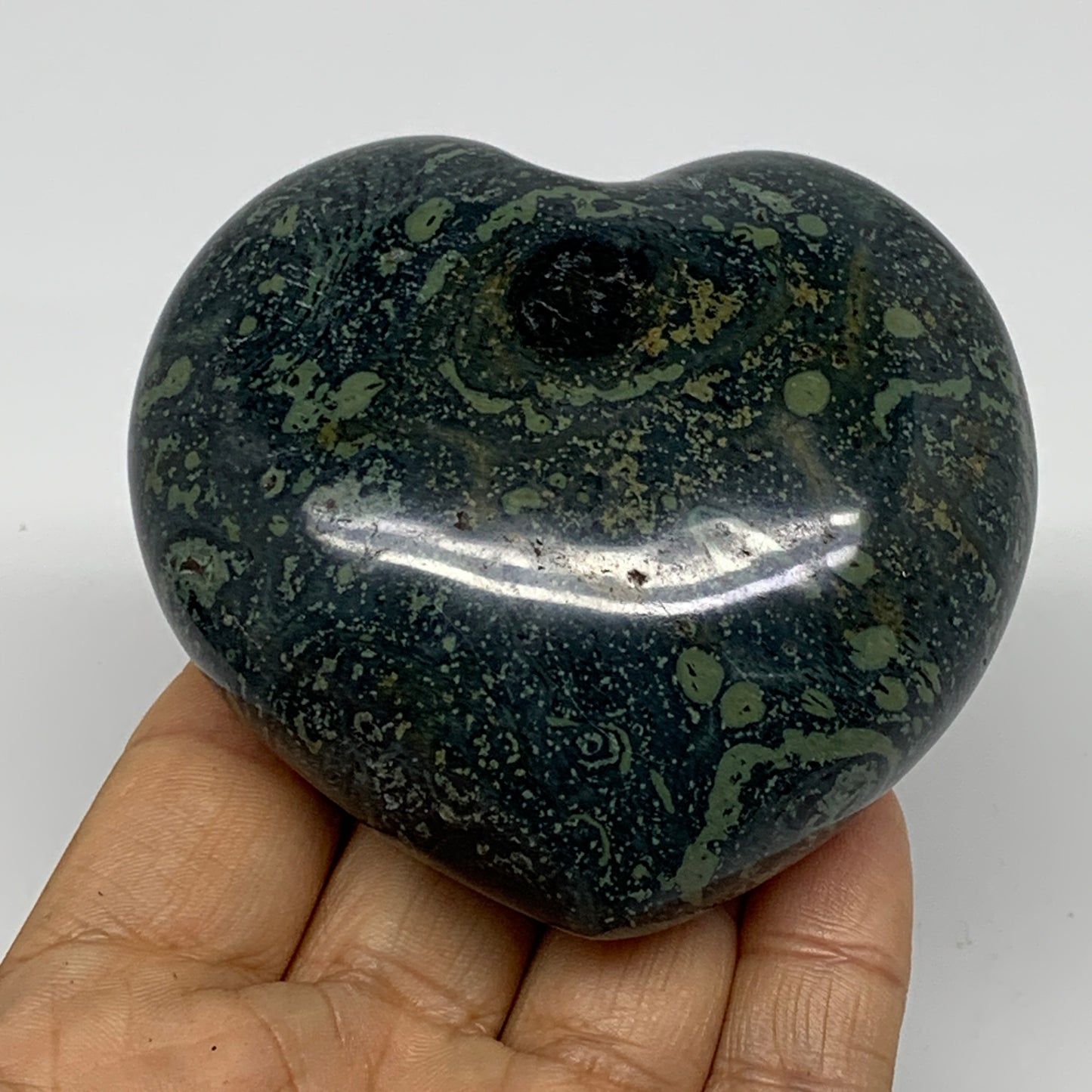 0.63 lbs, 2.8"x3.1"x1.4", Kambaba Jasper Heart Crocodile Polished Crystal, B3756