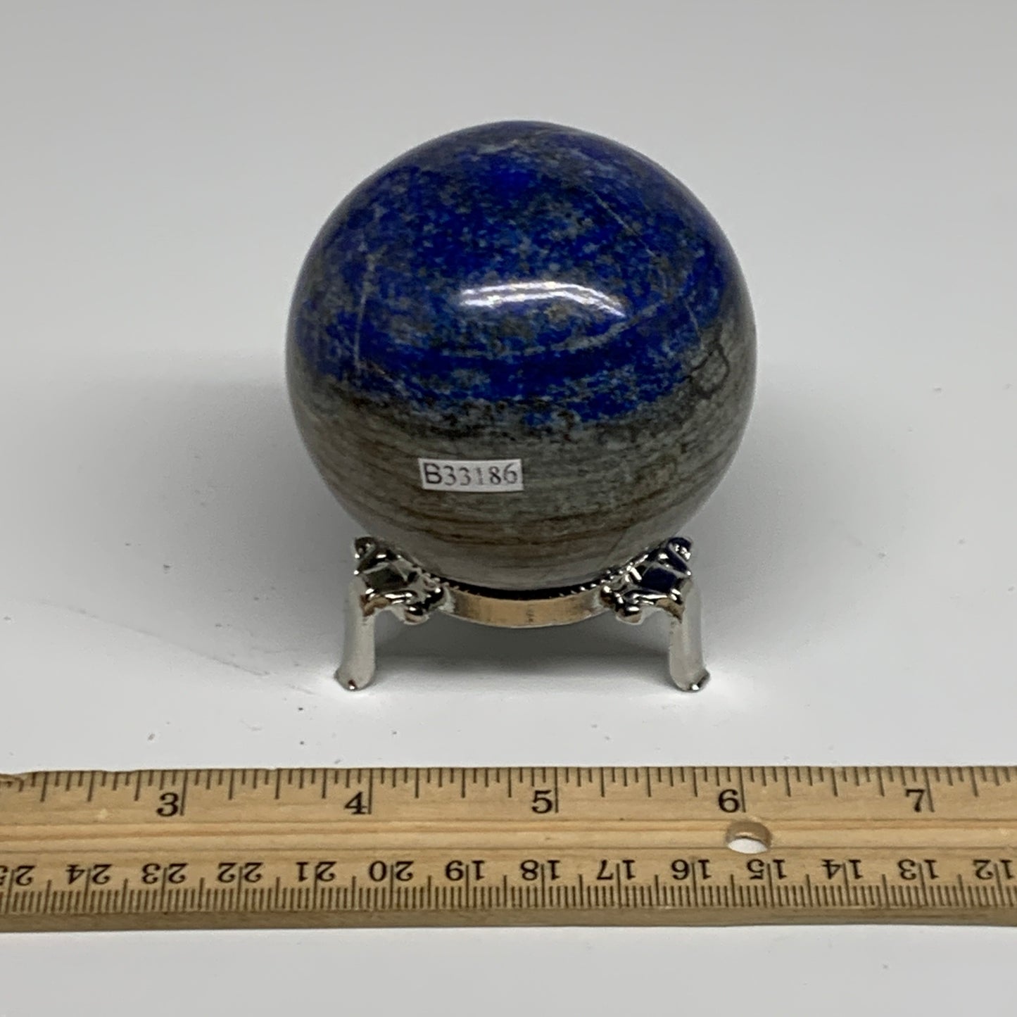 0.88 lbs, 2.6" (65mm), Lapis Lazuli Sphere Ball Gemstone @Afghanistan, B33186