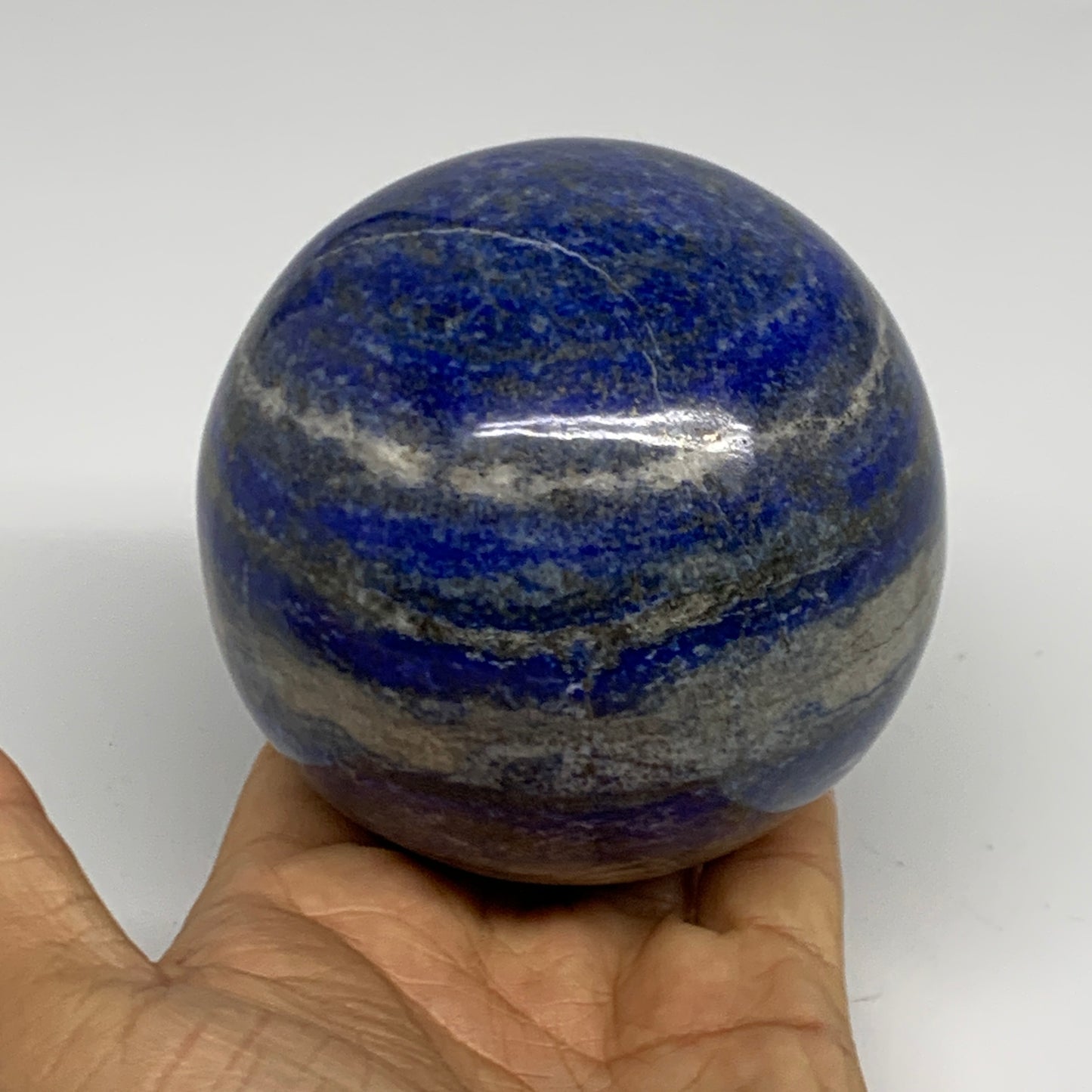 2.19 lbs, 3.4" (86mm), Lapis Lazuli Sphere Ball Gemstone @Afghanistan, B33187