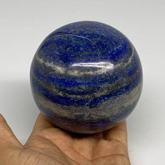 2.19 lbs, 3.4" (86mm), Lapis Lazuli Sphere Ball Gemstone @Afghanistan, B33187
