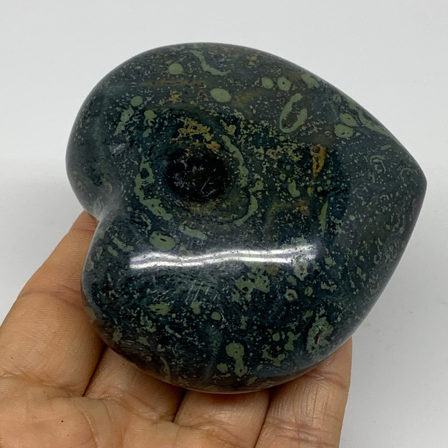 0.63 lbs, 2.8"x3.1"x1.4", Kambaba Jasper Heart Crocodile Polished Crystal, B3756
