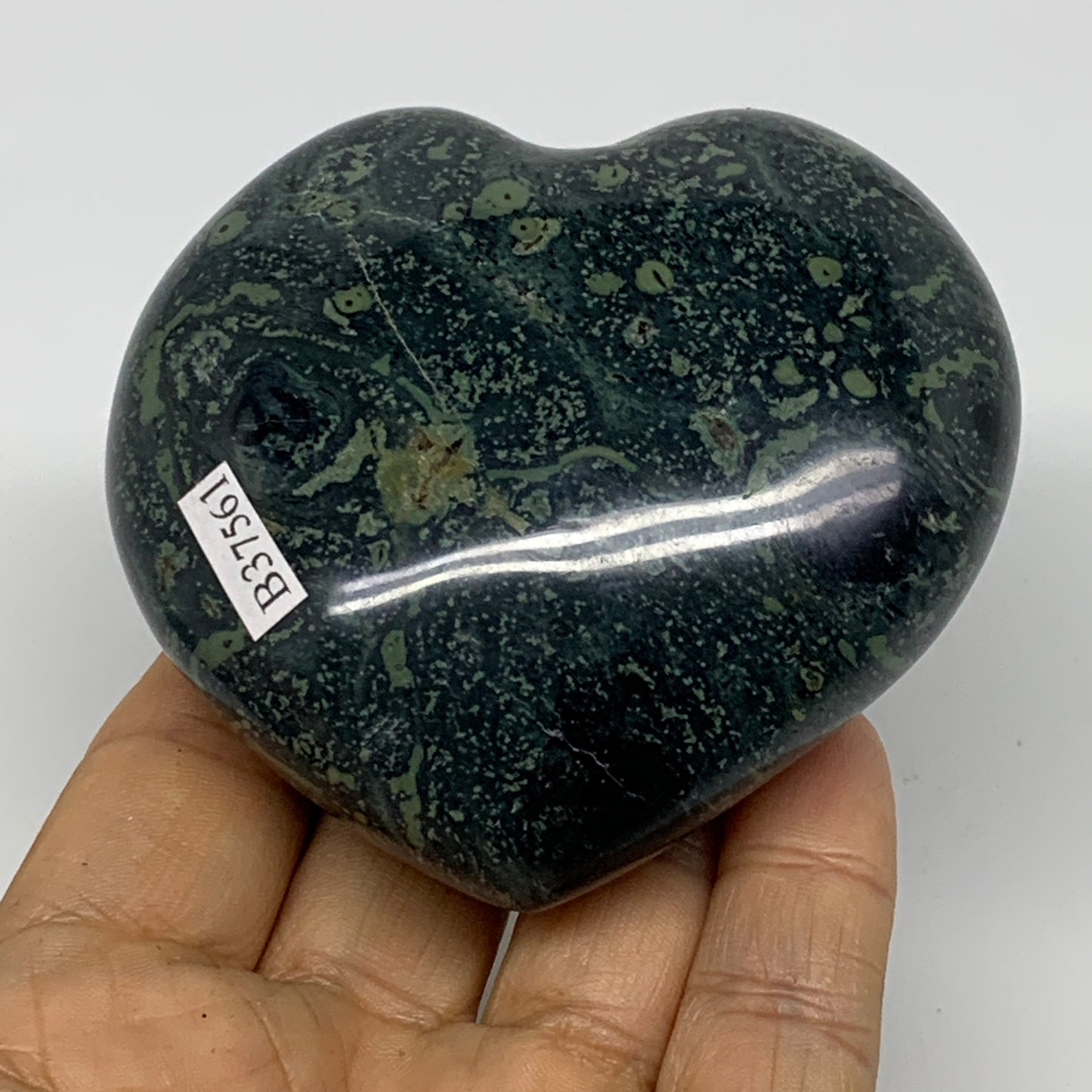 0.63 lbs, 2.8"x3.1"x1.4", Kambaba Jasper Heart Crocodile Polished Crystal, B3756