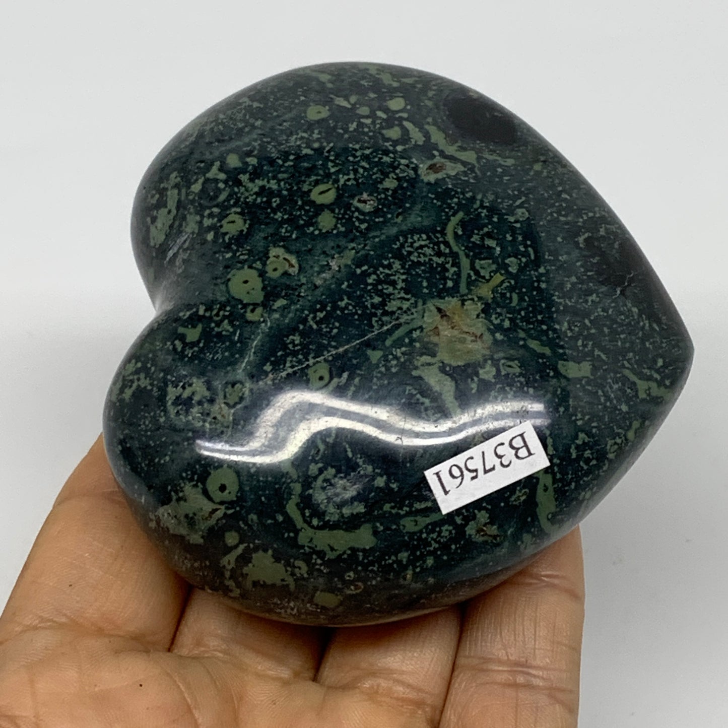 0.63 lbs, 2.8"x3.1"x1.4", Kambaba Jasper Heart Crocodile Polished Crystal, B3756