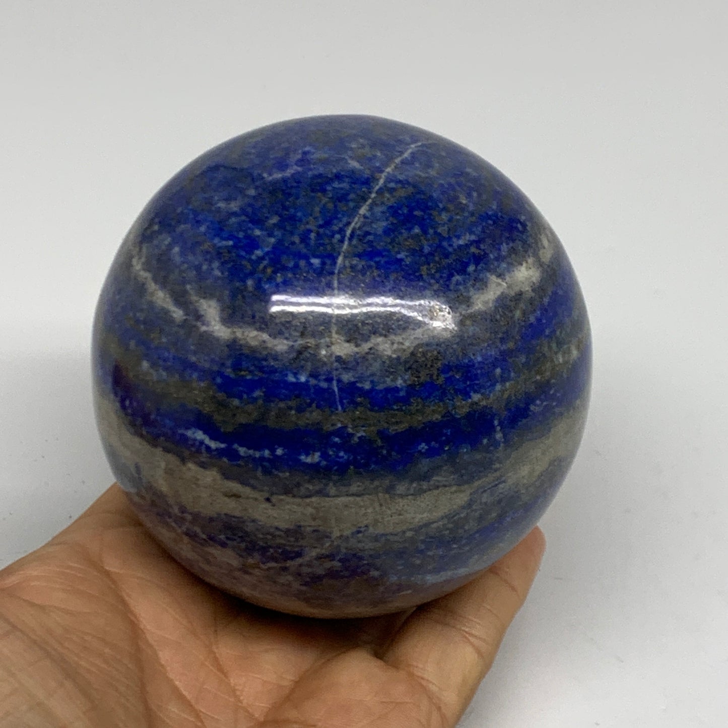 2.19 lbs, 3.4" (86mm), Lapis Lazuli Sphere Ball Gemstone @Afghanistan, B33187