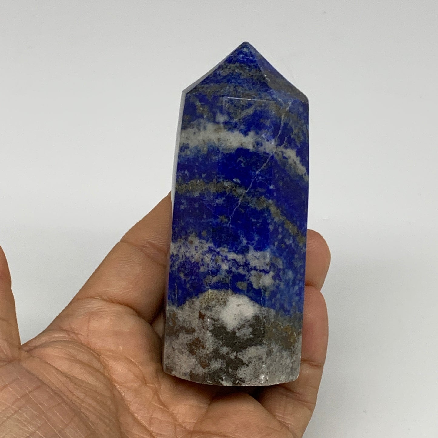 275.7g, 3.6"x1.5", Natural Lapis Lazuli Tower Point Obelisk Afghanistan,B30362