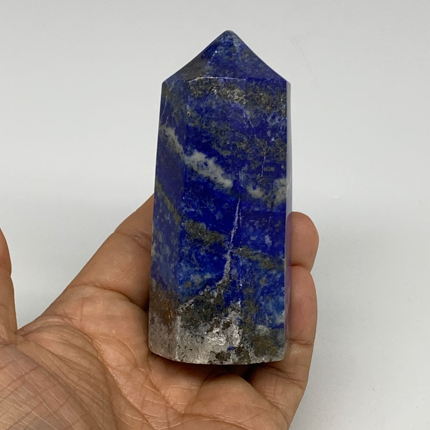 275.7g, 3.6"x1.5", Natural Lapis Lazuli Tower Point Obelisk Afghanistan,B30362