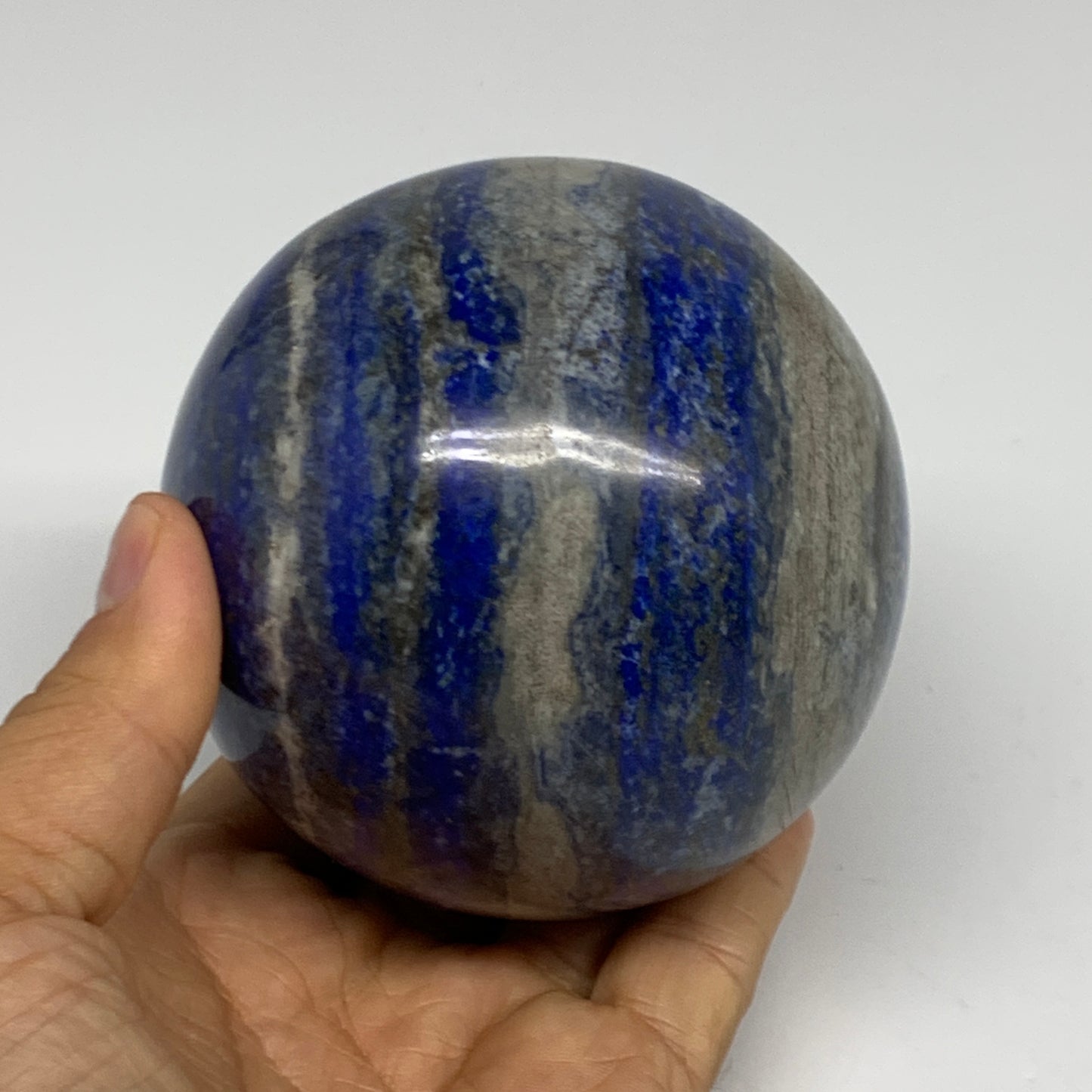 2.19 lbs, 3.4" (86mm), Lapis Lazuli Sphere Ball Gemstone @Afghanistan, B33187
