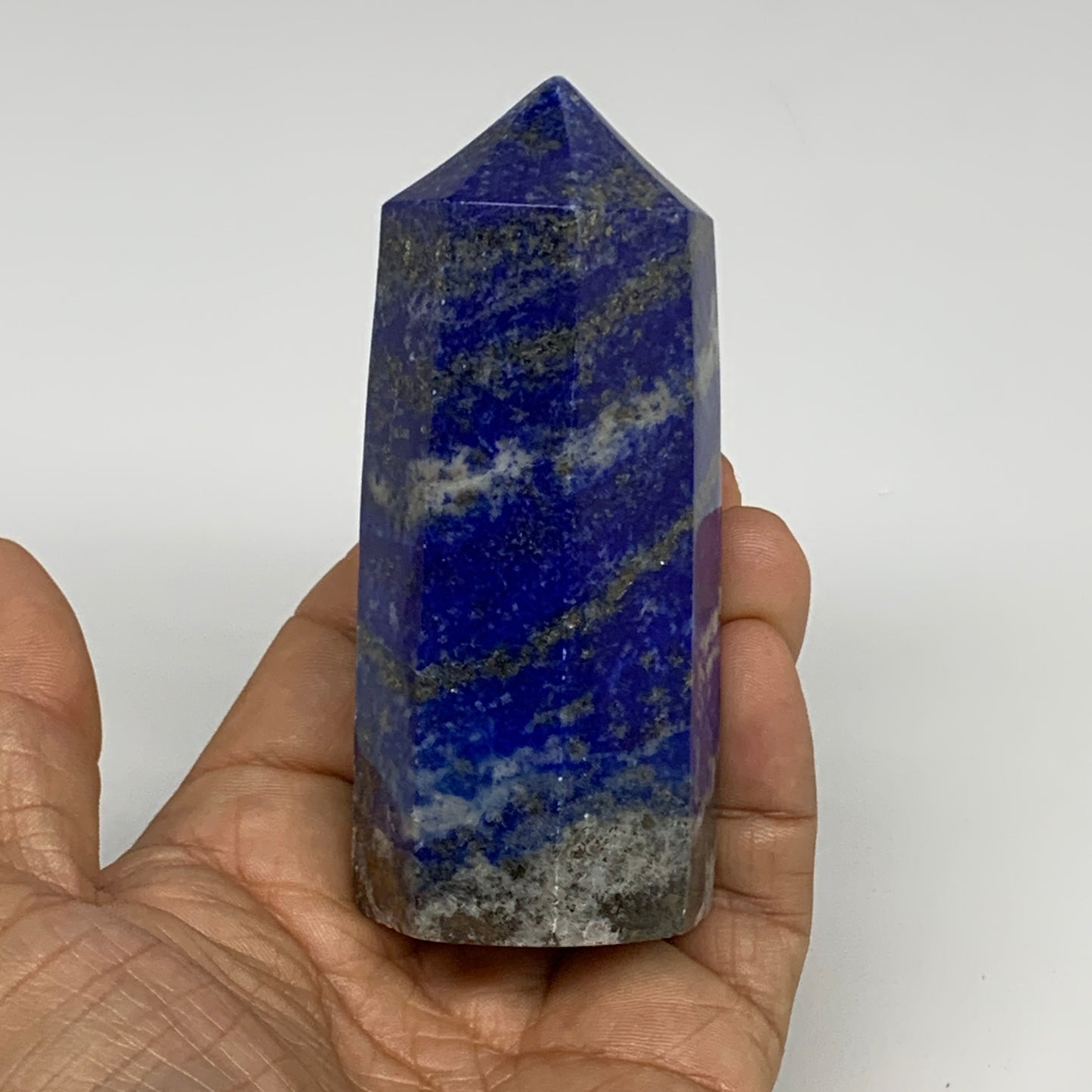 275.7g, 3.6"x1.5", Natural Lapis Lazuli Tower Point Obelisk Afghanistan,B30362