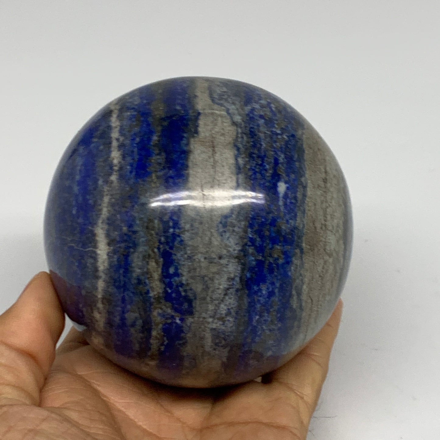 2.19 lbs, 3.4" (86mm), Lapis Lazuli Sphere Ball Gemstone @Afghanistan, B33187