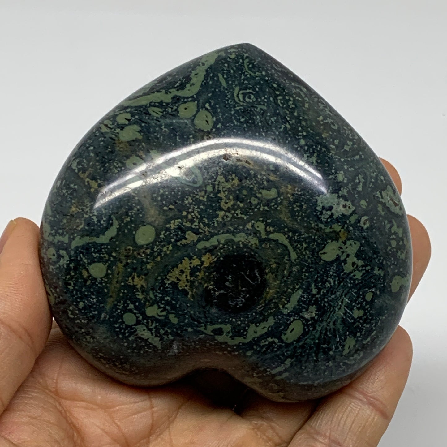 0.63 lbs, 2.8"x3.1"x1.4", Kambaba Jasper Heart Crocodile Polished Crystal, B3756