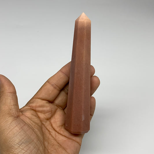 146.1g, 5.2"x1.1"x1" Red Aventurine Tower Obelisk Point Crystal @India,B31094