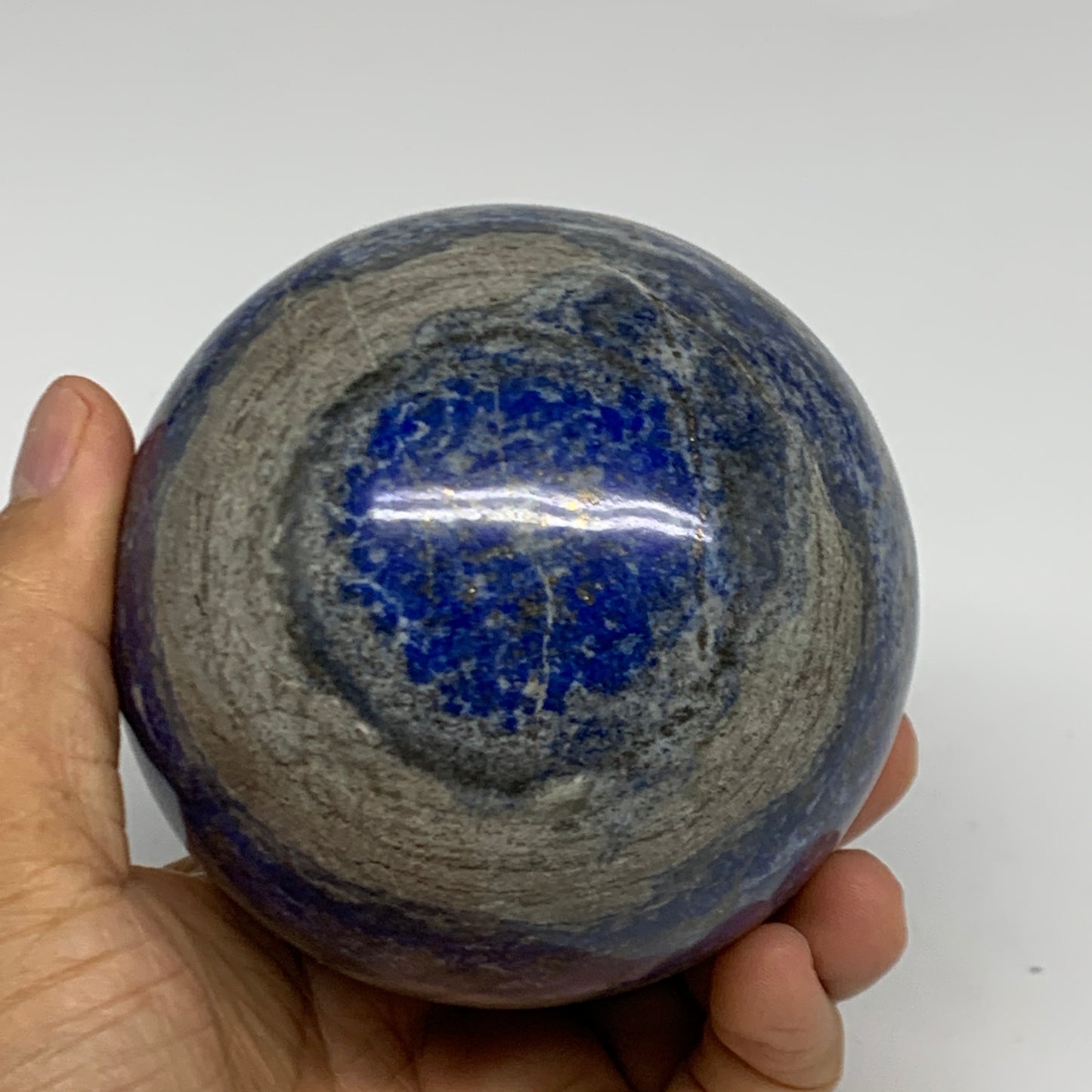 2.19 lbs, 3.4" (86mm), Lapis Lazuli Sphere Ball Gemstone @Afghanistan, B33187
