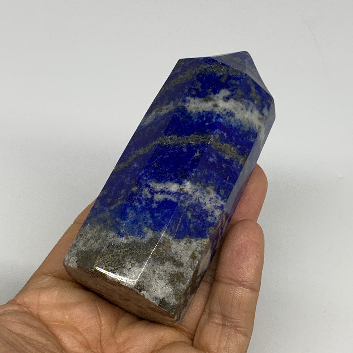275.7g, 3.6"x1.5", Natural Lapis Lazuli Tower Point Obelisk Afghanistan,B30362