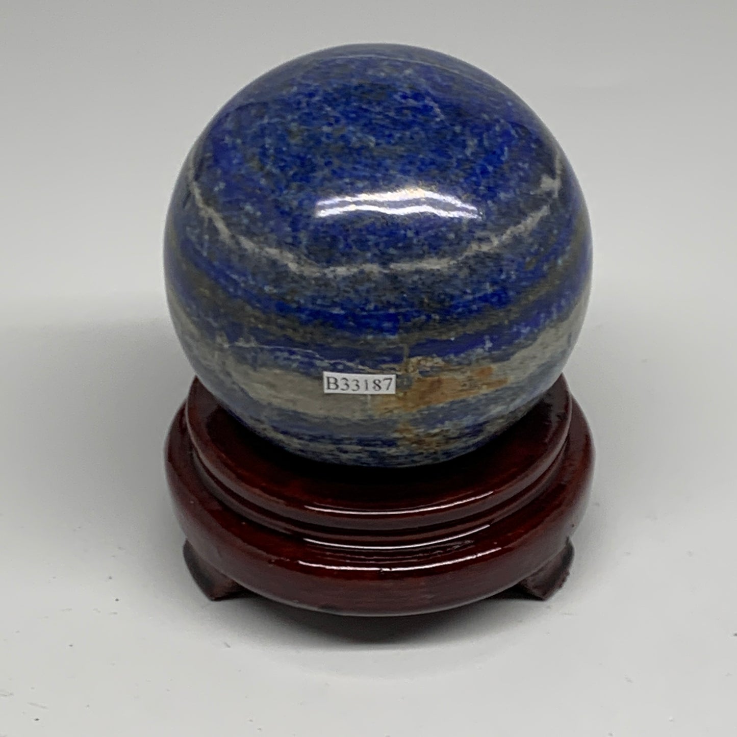 2.19 lbs, 3.4" (86mm), Lapis Lazuli Sphere Ball Gemstone @Afghanistan, B33187