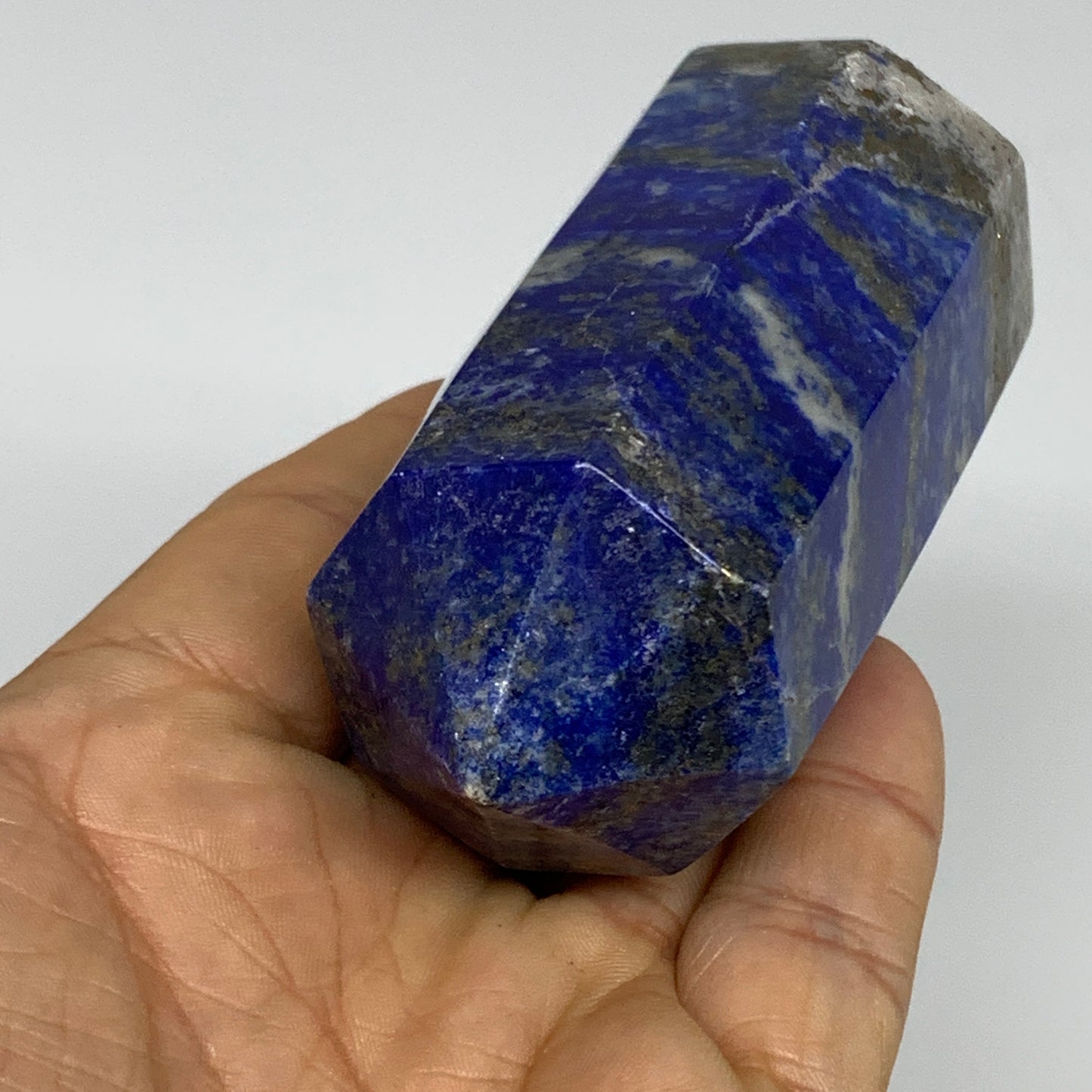 275.7g, 3.6"x1.5", Natural Lapis Lazuli Tower Point Obelisk Afghanistan,B30362