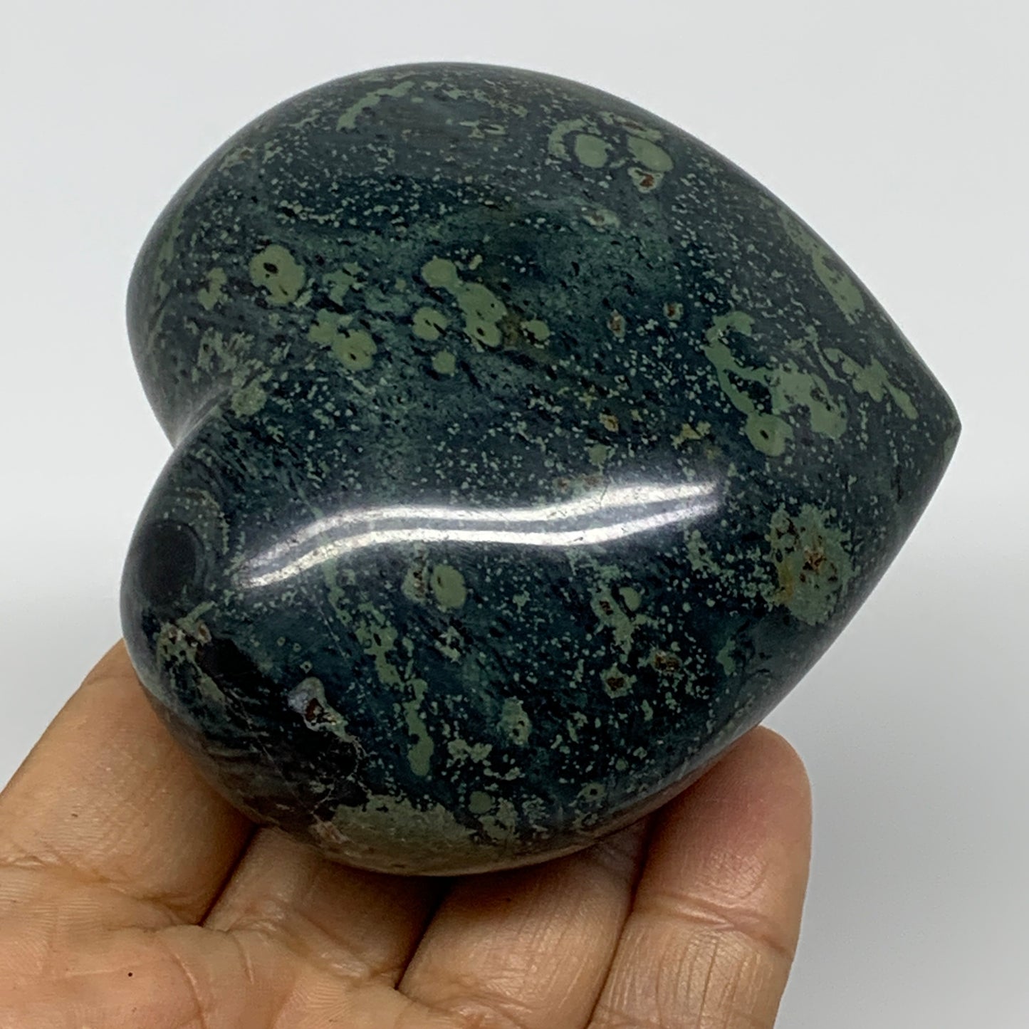 0.69 lbs, 3"x3.1"x1.6", Kambaba Jasper Heart Crocodile Polished Crystal, B37562