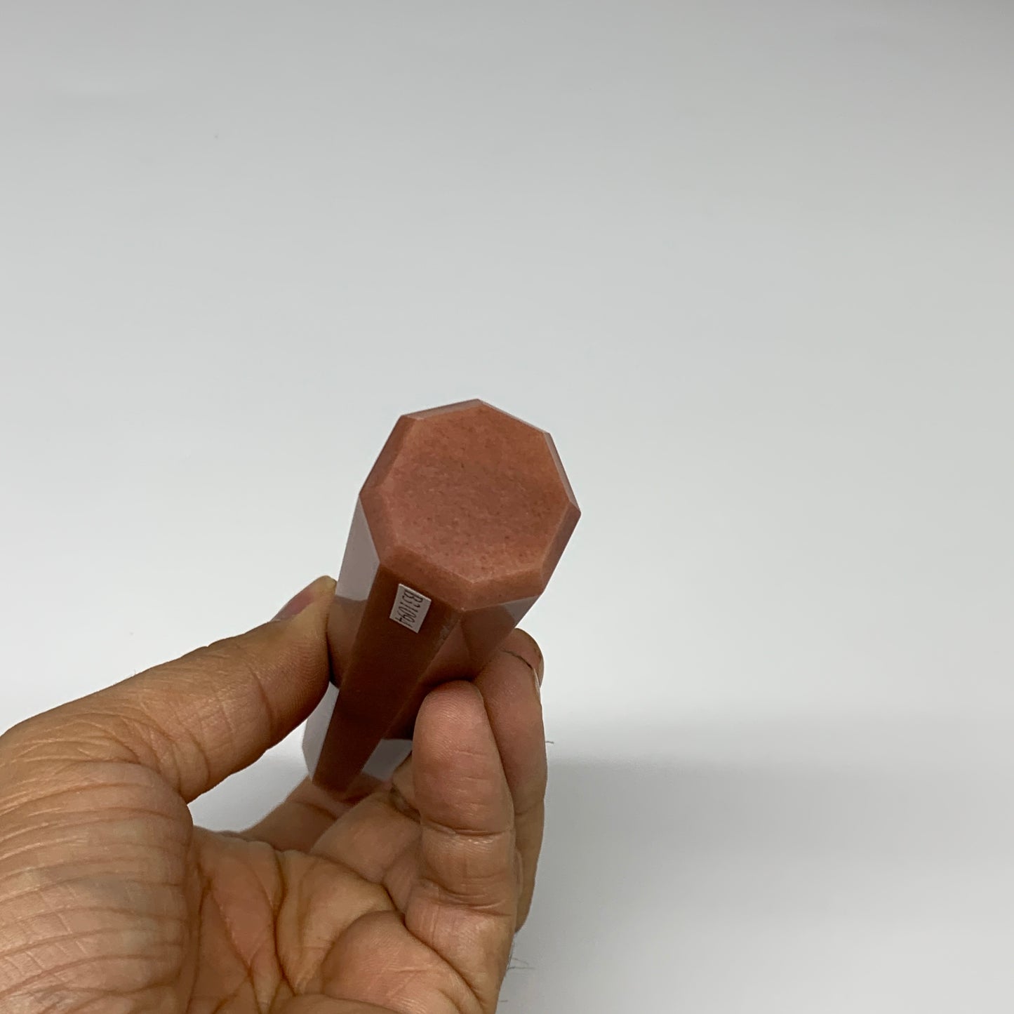 146.1g, 5.2"x1.1"x1" Red Aventurine Tower Obelisk Point Crystal @India,B31094