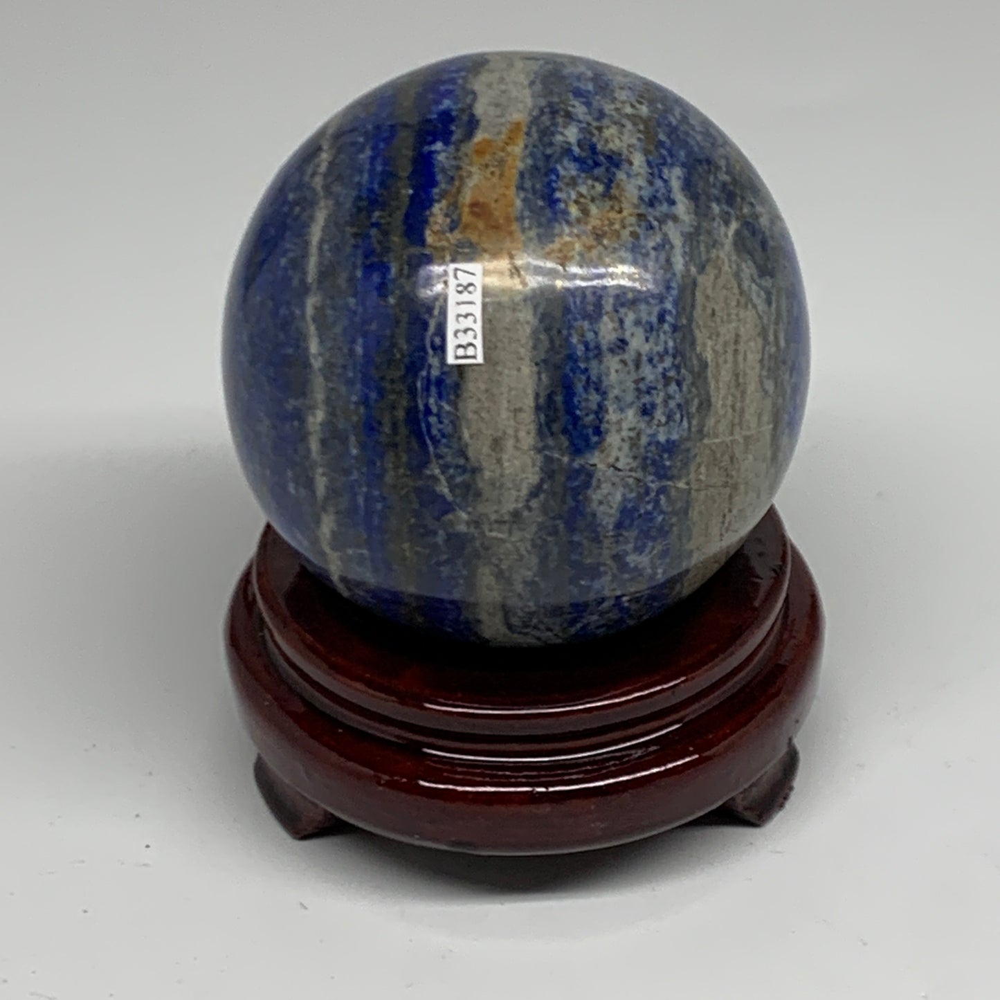 2.19 lbs, 3.4" (86mm), Lapis Lazuli Sphere Ball Gemstone @Afghanistan, B33187