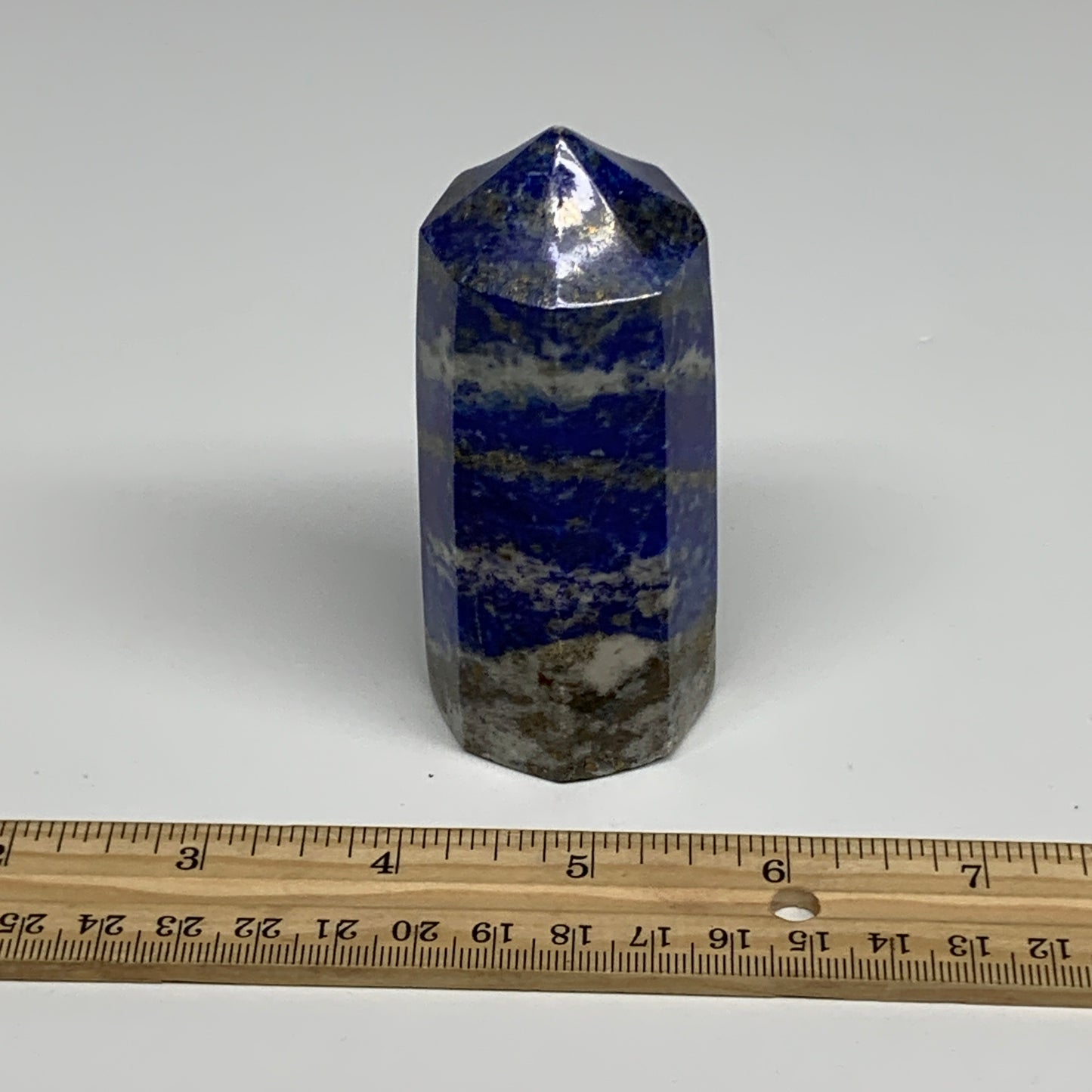 275.7g, 3.6"x1.5", Natural Lapis Lazuli Tower Point Obelisk Afghanistan,B30362