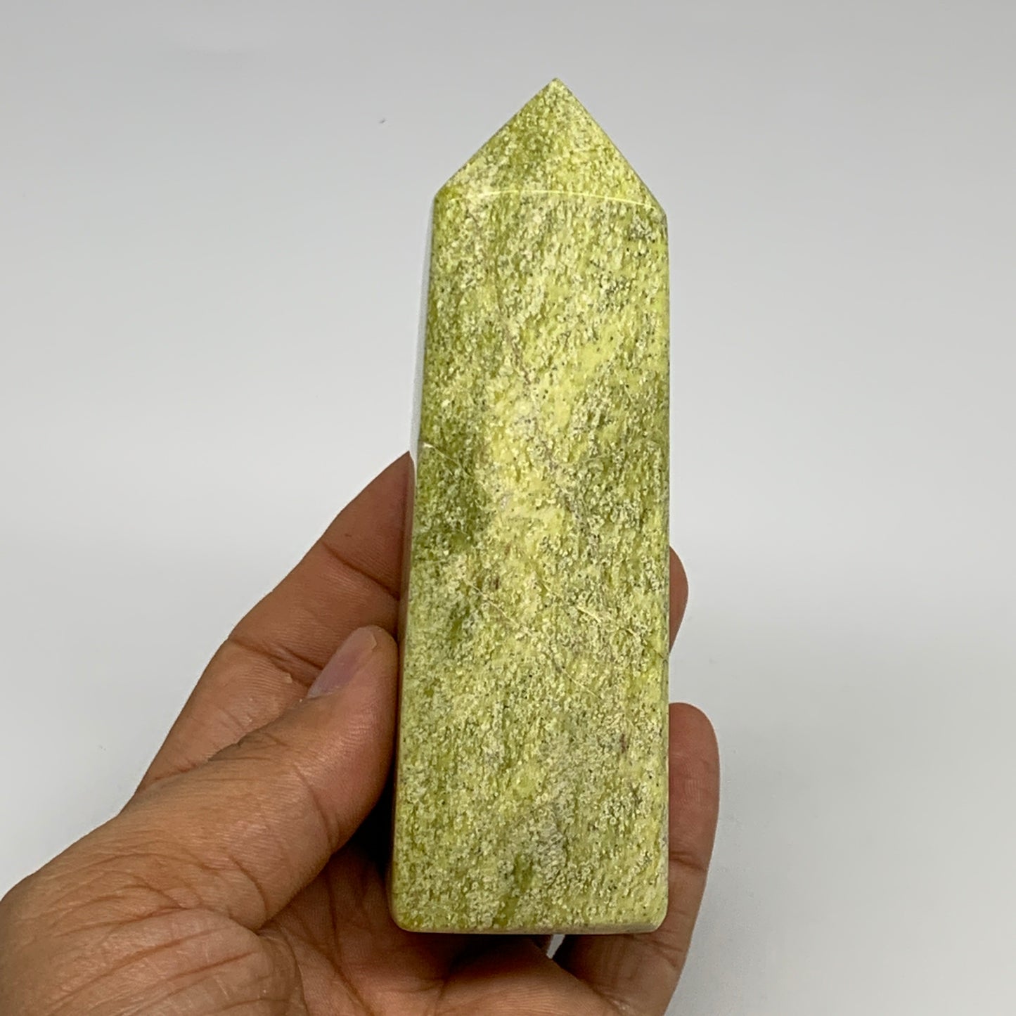 247.9g, 4.2"x1.4"x1.4", Serpentine Point Tower Obelisk Crystal @Pakistan, B29612