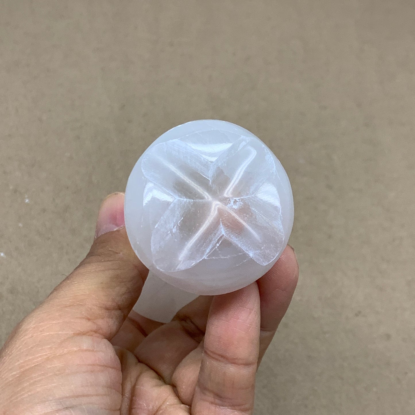 189g, 3.5"x1.7", Natural Selenite Crystal Mushroom Gemstone, B36649