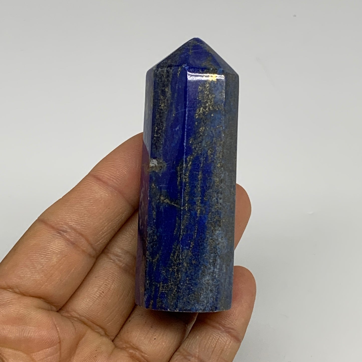 110.4g, 3"x1", Natural Lapis Lazuli Tower Point Obelisk Afghanistan,B30363