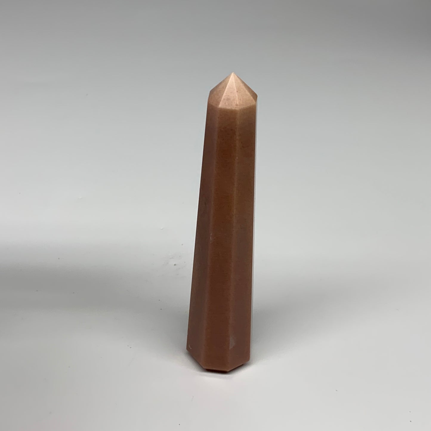 146.1g, 5.2"x1.1"x1" Red Aventurine Tower Obelisk Point Crystal @India,B31094