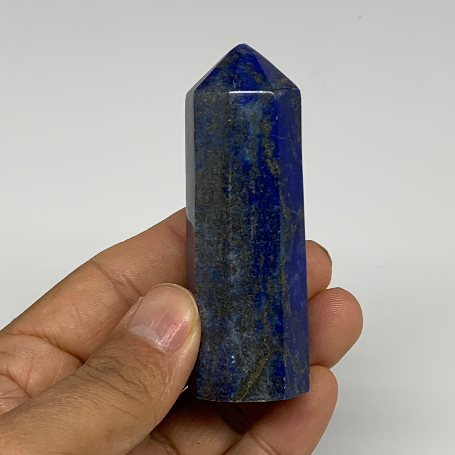 110.4g, 3"x1", Natural Lapis Lazuli Tower Point Obelisk Afghanistan,B30363