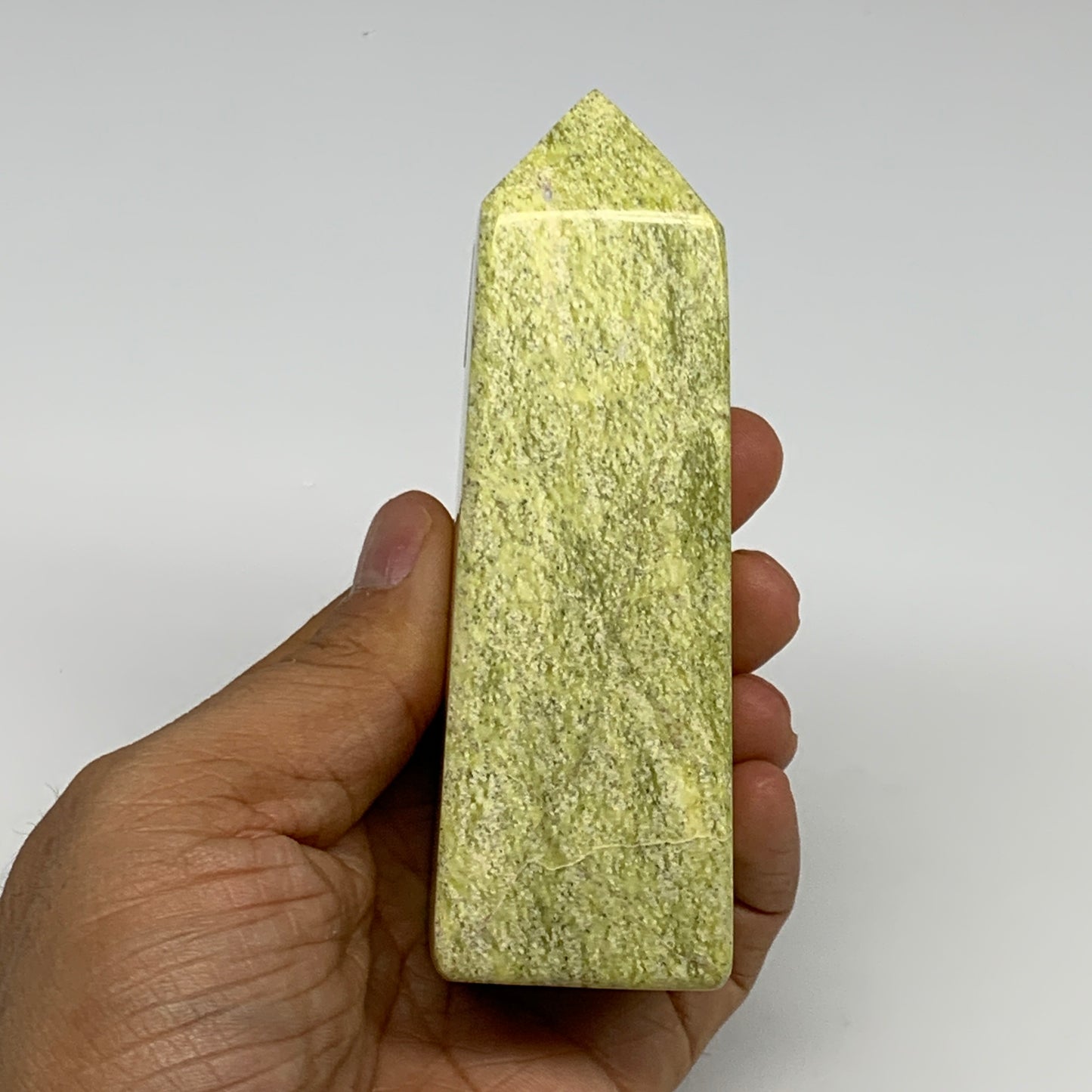 247.9g, 4.2"x1.4"x1.4", Serpentine Point Tower Obelisk Crystal @Pakistan, B29612